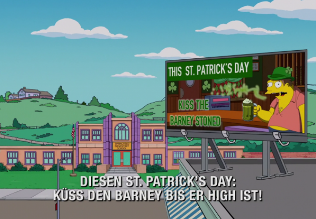 Barney Gumble: &quot;This St. Patrick&#039;s Day: Kiss the Barney stoned&quot;
