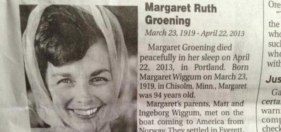 Margaret Ruth Groening mit 94 Jahren verstorben